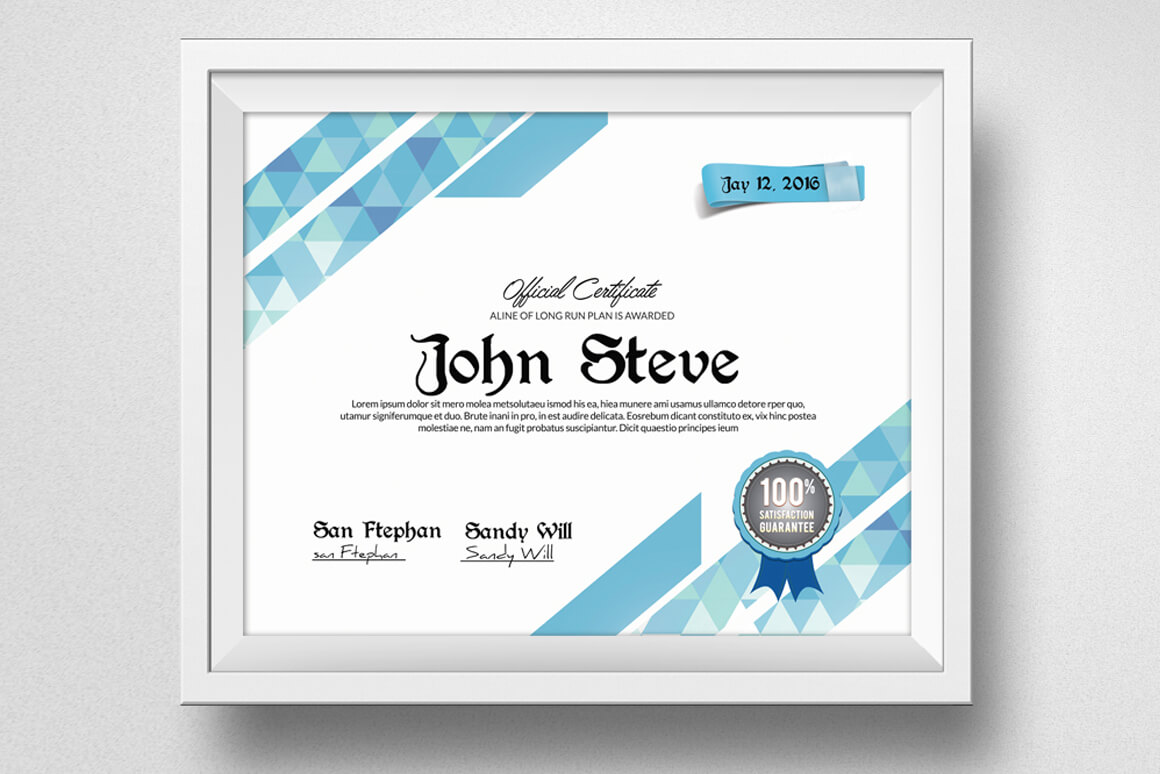 Clean Certificate Template – Vsual With Indesign Certificate Template