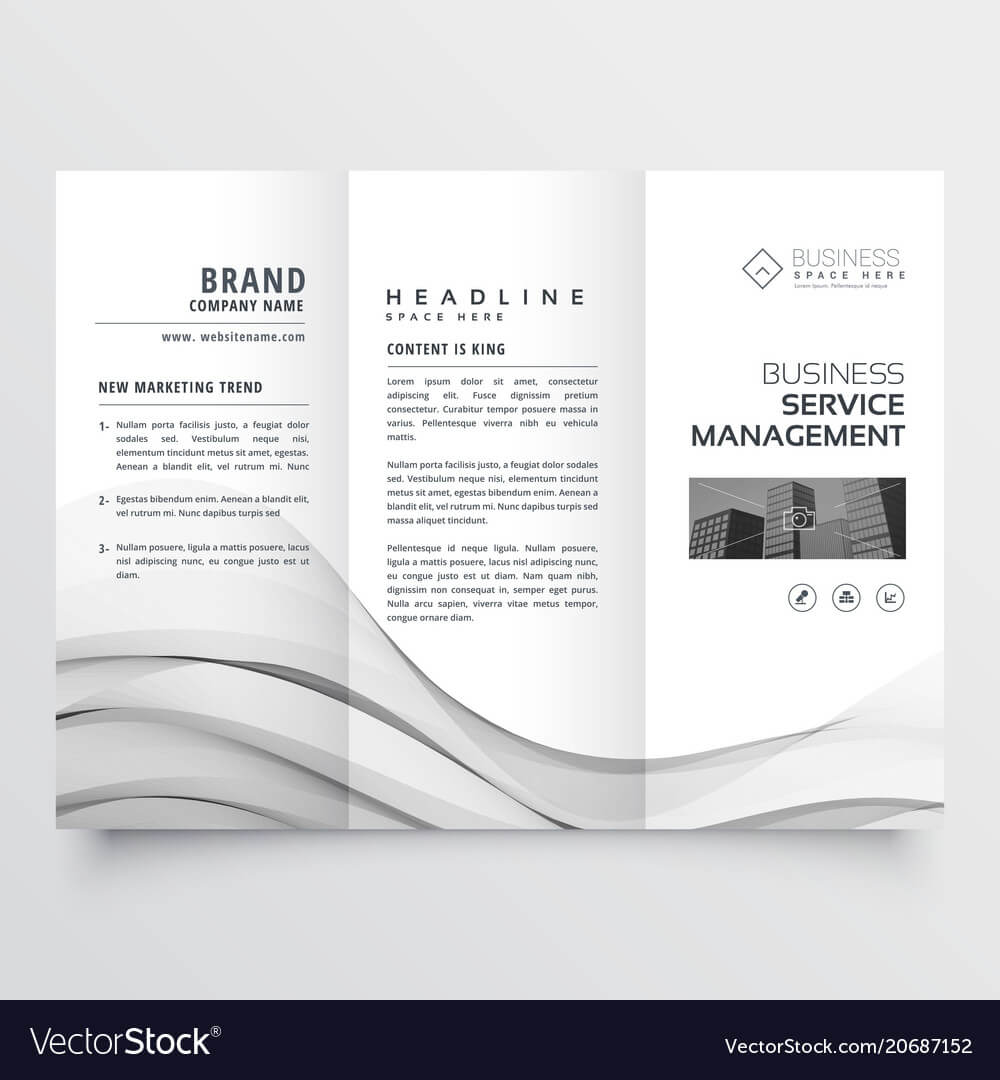 Clean Minimal Trifold Brochure Template Layout Within Cleaning Brochure Templates Free