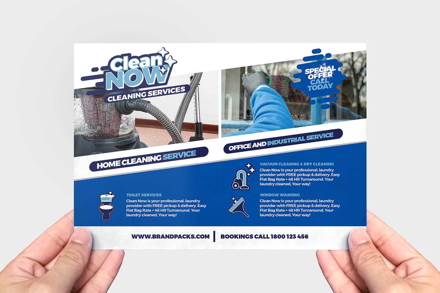 Cleaning Service Flyer Template In Psd, Ai & Vector – Brandpacks With Commercial Cleaning Brochure Templates