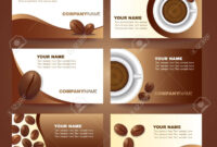 Coffee Business Card Template Vector Set Design with regard to Coffee Business Card Template Free