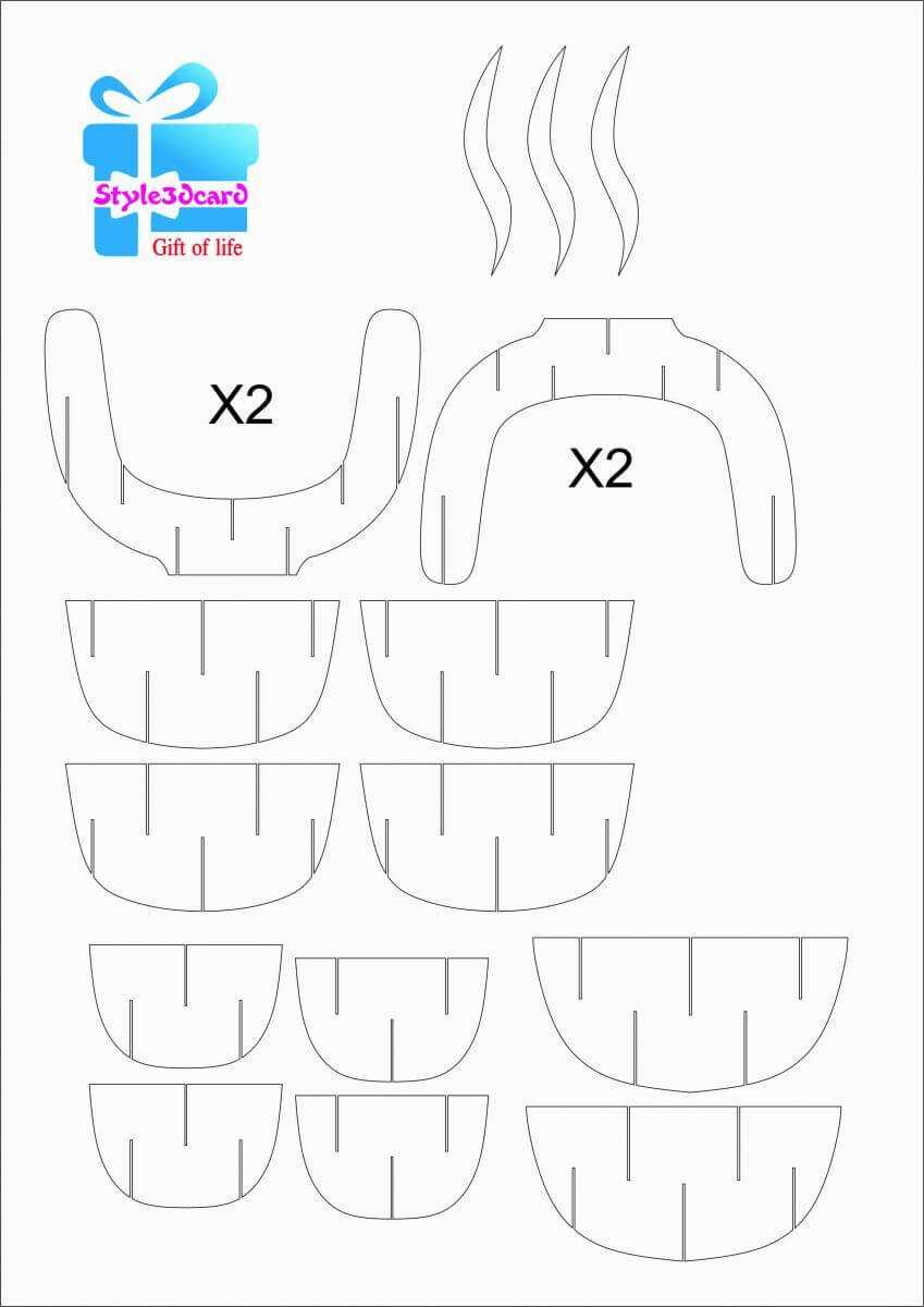 Coffee Cup 3D Pop Up Card Pattern 1 | Pop Up Card Templates Throughout Diy Pop Up Cards Templates