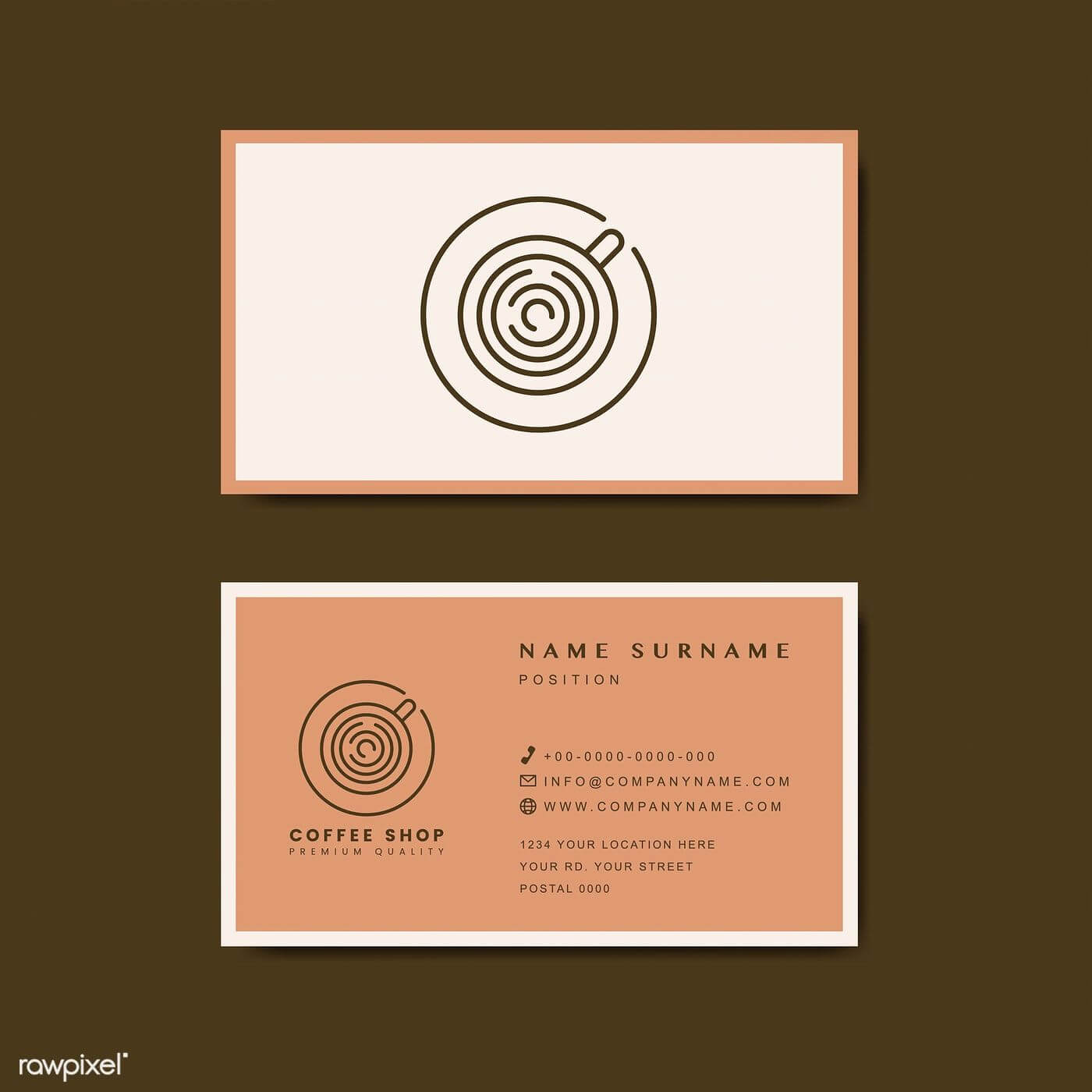 Coffee Shop Business Card Template Vector | Free Image Regarding Coffee Business Card Template Free