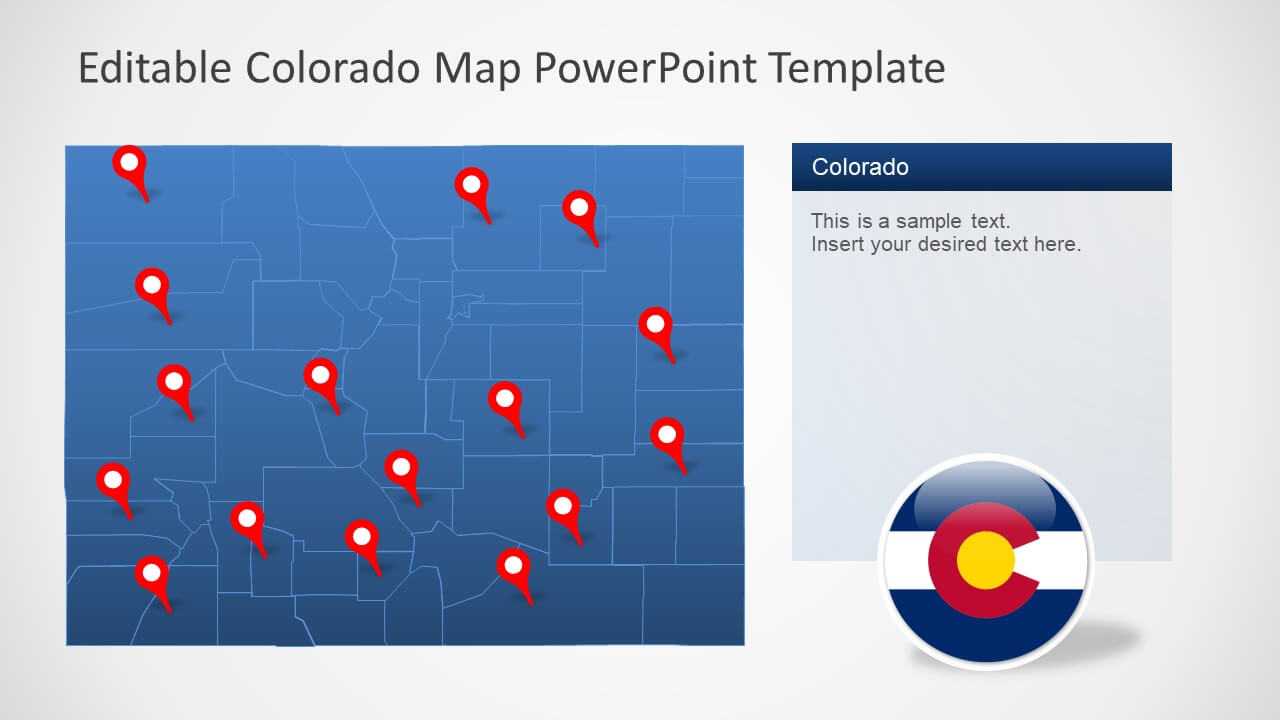 Colorado Us State Powerpoint Map For Powerpoint 2013 Template Location