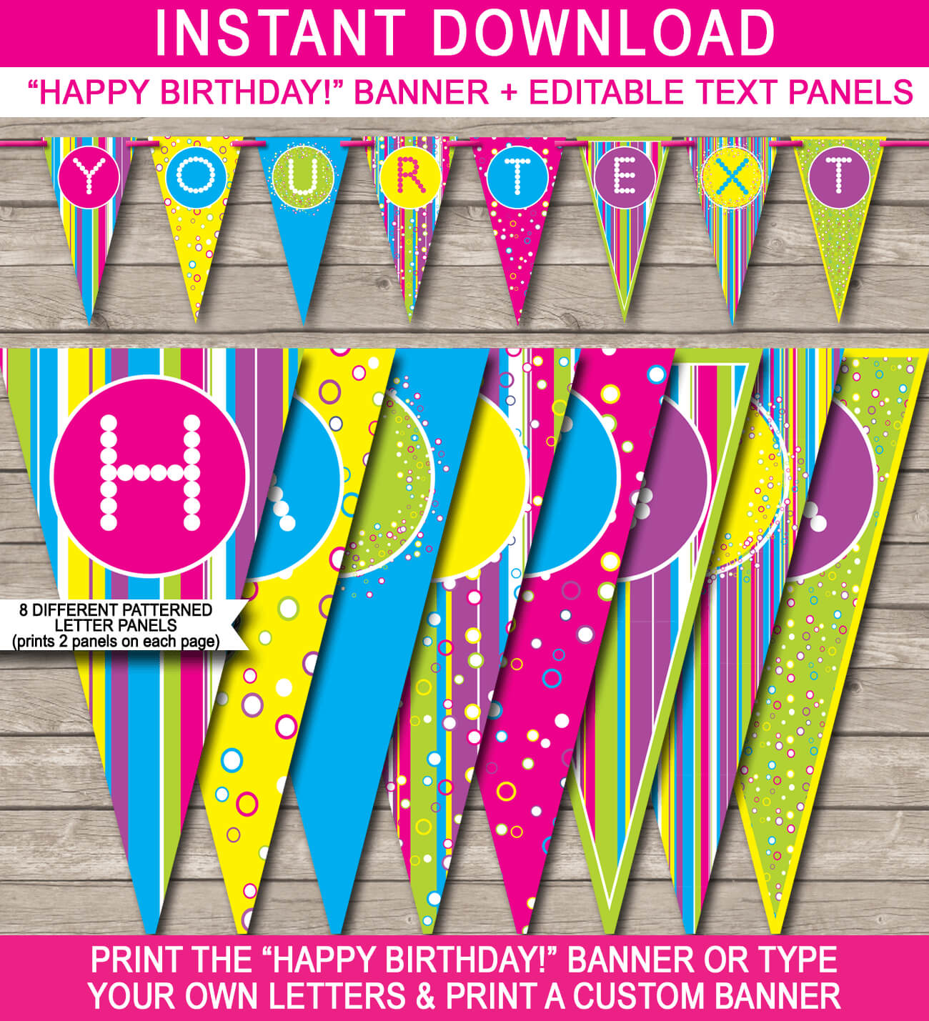 Colorful Banner Template Intended For Diy Party Banner Template
