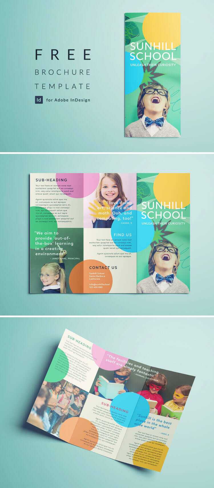 Colorful School Brochure – Tri Fold Template | Download Free Throughout Free Template For Brochure Microsoft Office