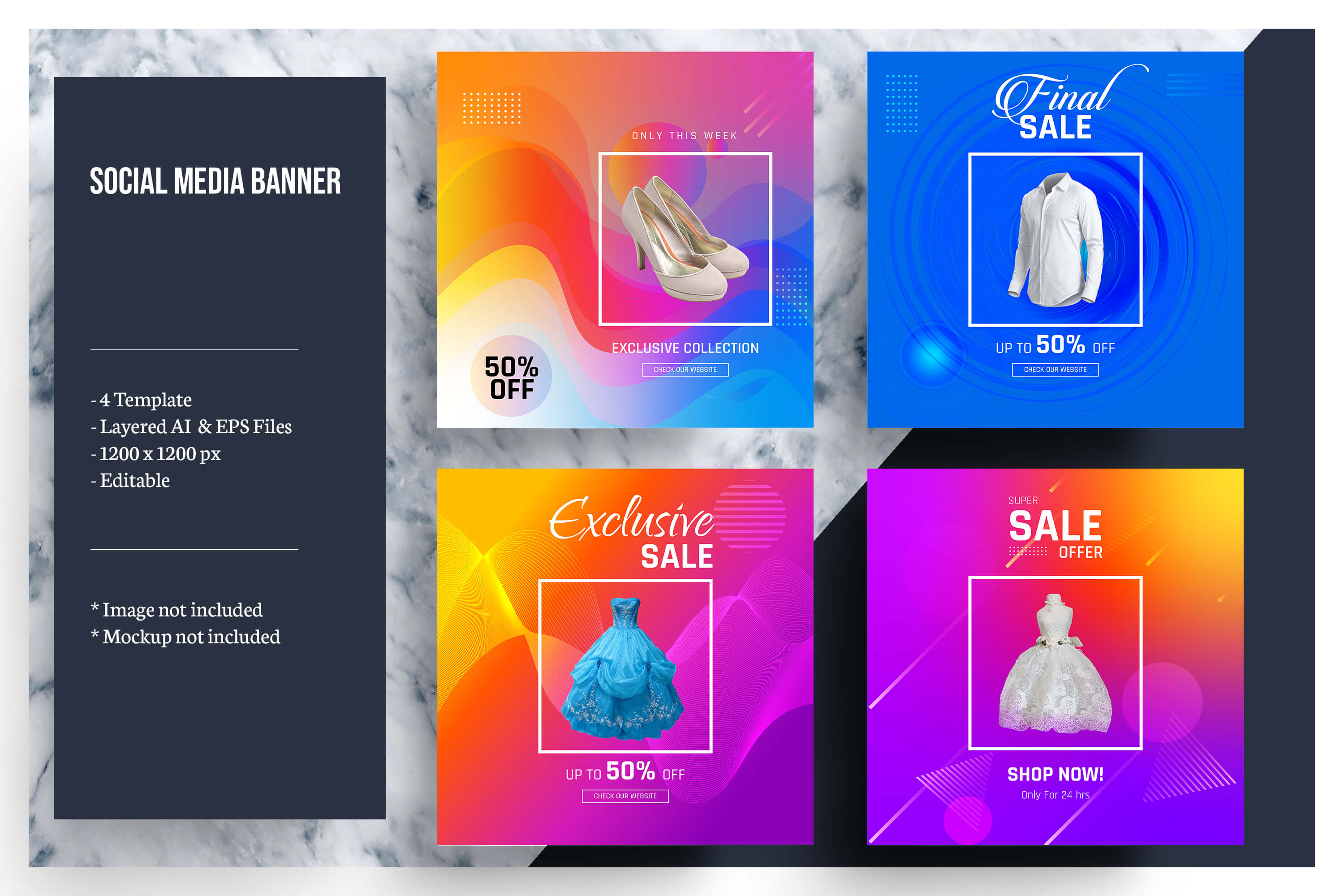 Colorful Social Media Banner Template Throughout Product Banner Template