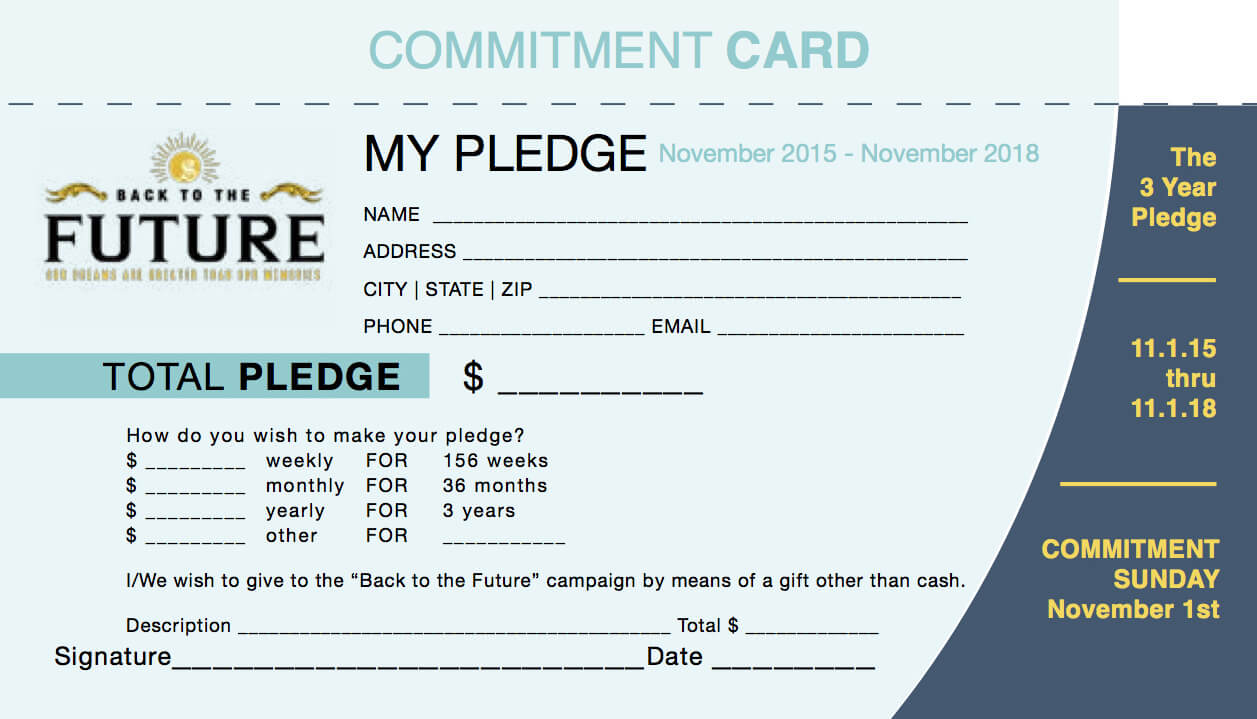 Commitment Card Template – Yupar.magdalene Project Pertaining To Building Fund Pledge Card Template