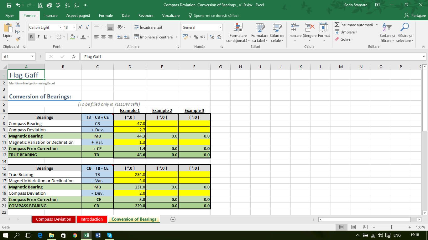 Compass Deviation. Conversion Of Bearings Regarding Compass Deviation Card Template