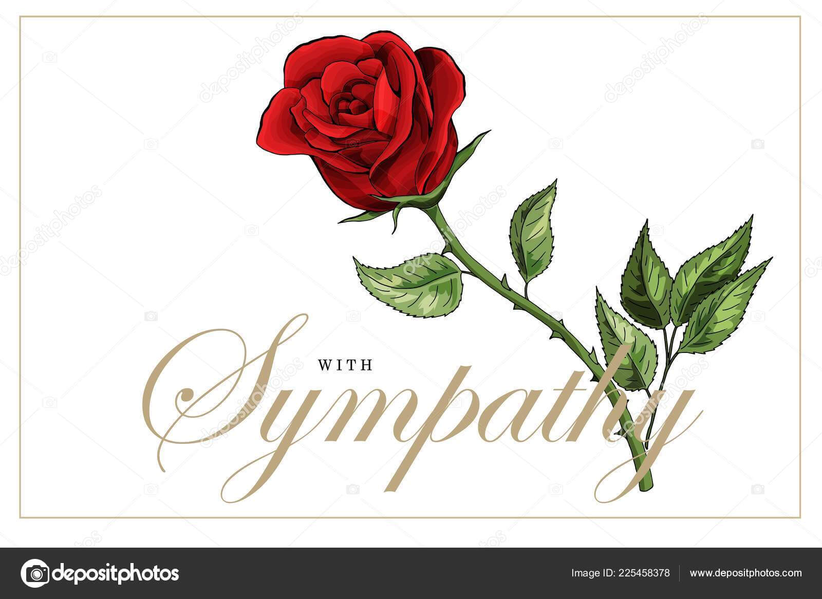 Condolences Sympathy Card Floral Red Roses Bouquet And Intended For Sympathy Card Template