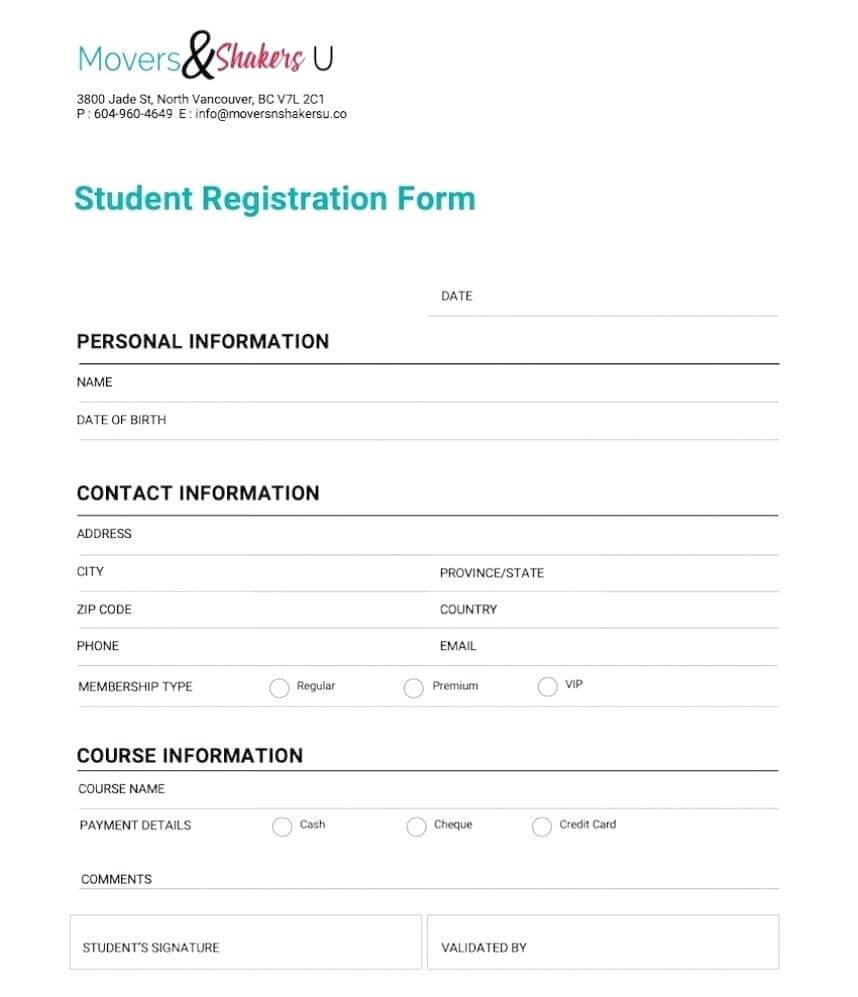 Conference Registration Form Template Word Pertaining To Registration Form Template Word Free