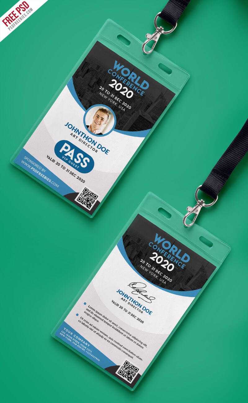 Conference Vip Entry Pass Id Card Template Psd | Psd Print Intended For Conference Id Card Template