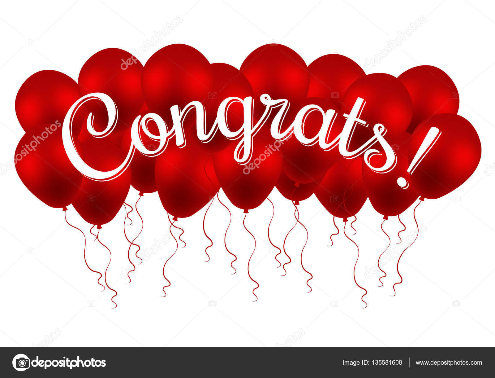 Congrats! Congratulations Vector Banner With Balloons And Pertaining To Congratulations Banner Template