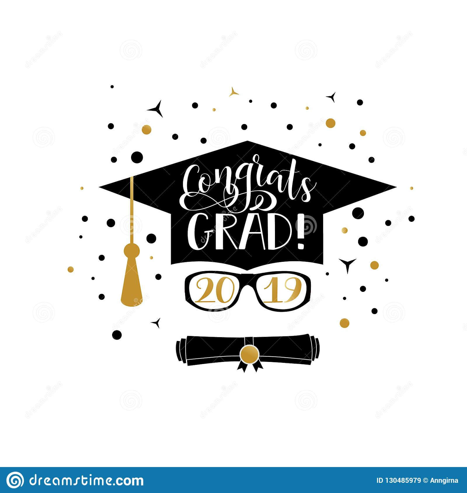 Congrats Grad 2019 Lettering. Congratulations Graduate Regarding Graduation Banner Template