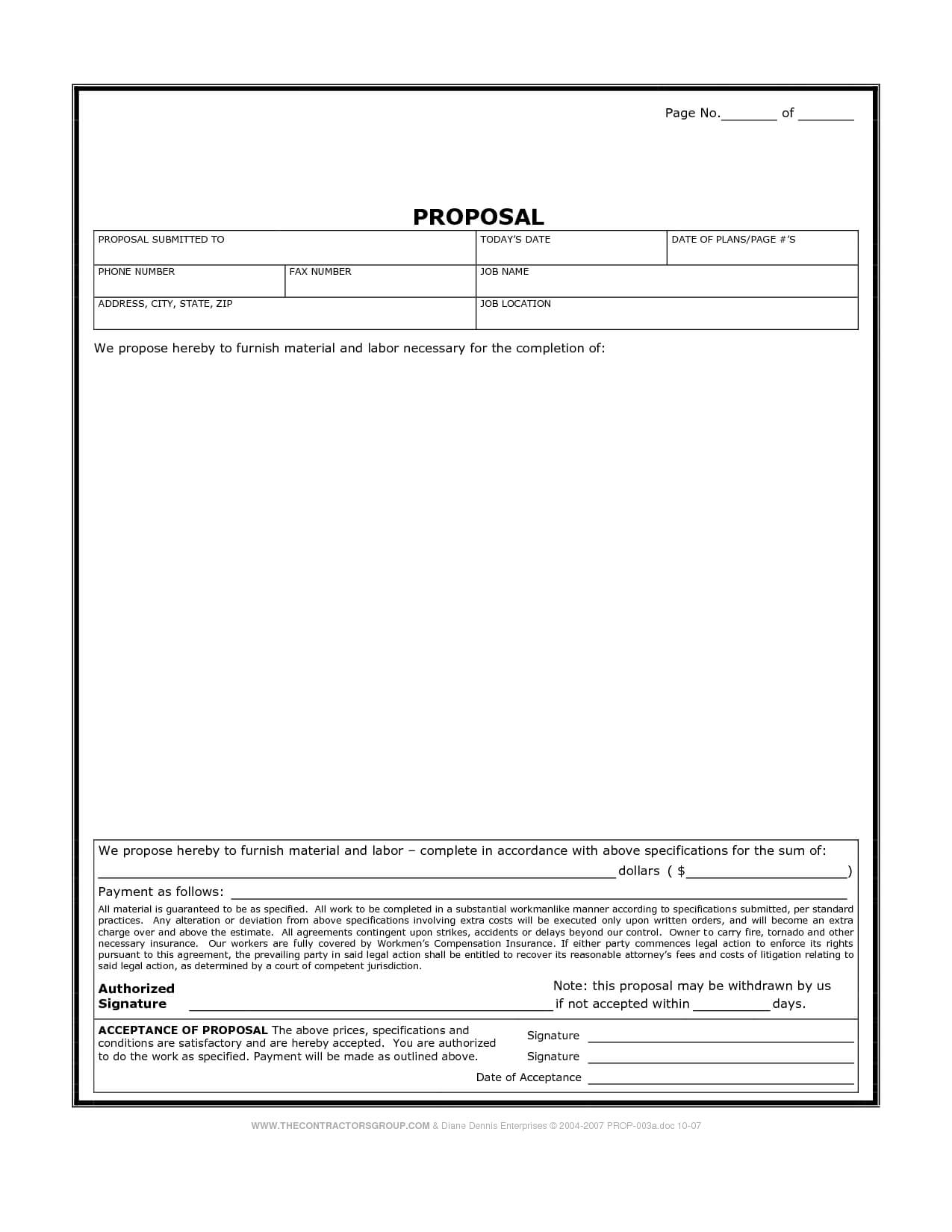 Construction Bid Proposal | Estimate Template, Business Throughout Blank Estimate Form Template