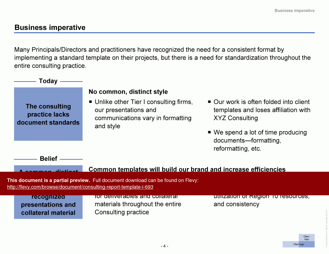 Consulting Report Template I (Powerpoint) Within Mckinsey Consulting Report Template