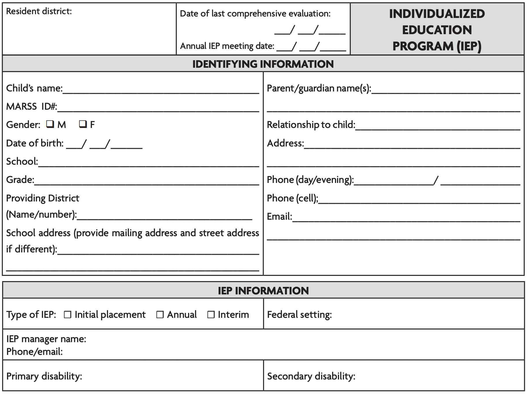 Content Of The Iep – Pacer Center Regarding Summer School Progress Report Template