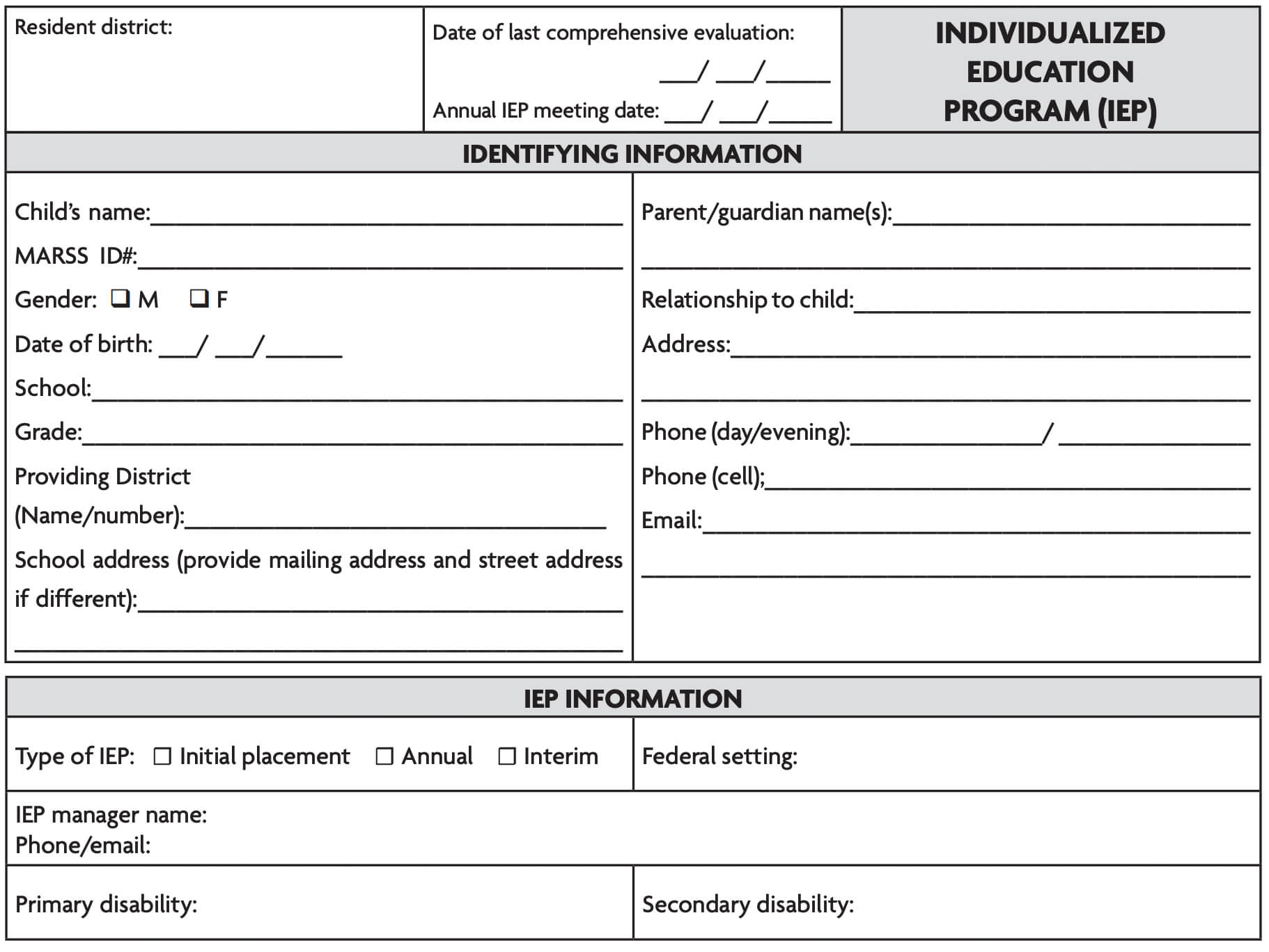 Content Of The Iep – Pacer Center Throughout Daily Report Card Template For Adhd