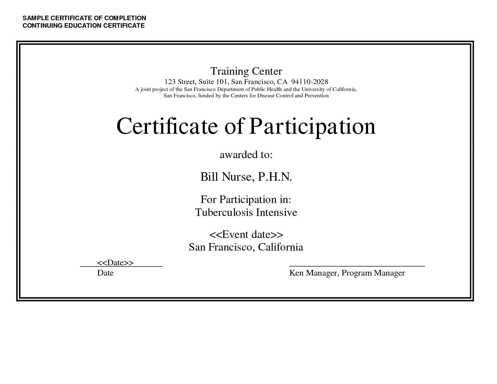 Continuing Education Certificate Template – Carlynstudio In Continuing Education Certificate Template