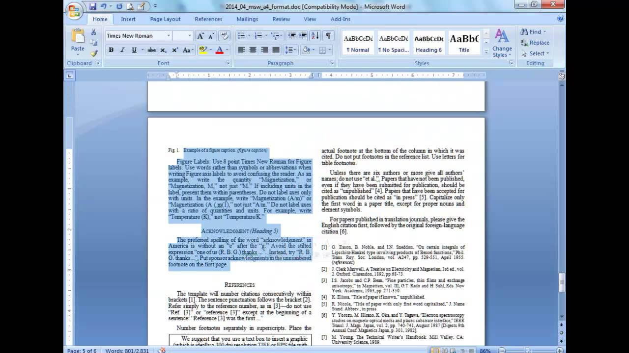 Convert A Paper Into Ieee – Quick Conversion Guide Pertaining To Template For Ieee Paper Format In Word