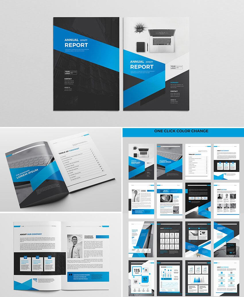 Cool Indesign Annual Corporate Report Template | Indesign Throughout Free Annual Report Template Indesign