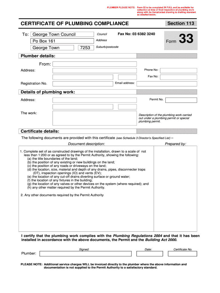 Copy Sample Of Electrical Certificate Compliance Plumbing For Certificate Of Compliance Template