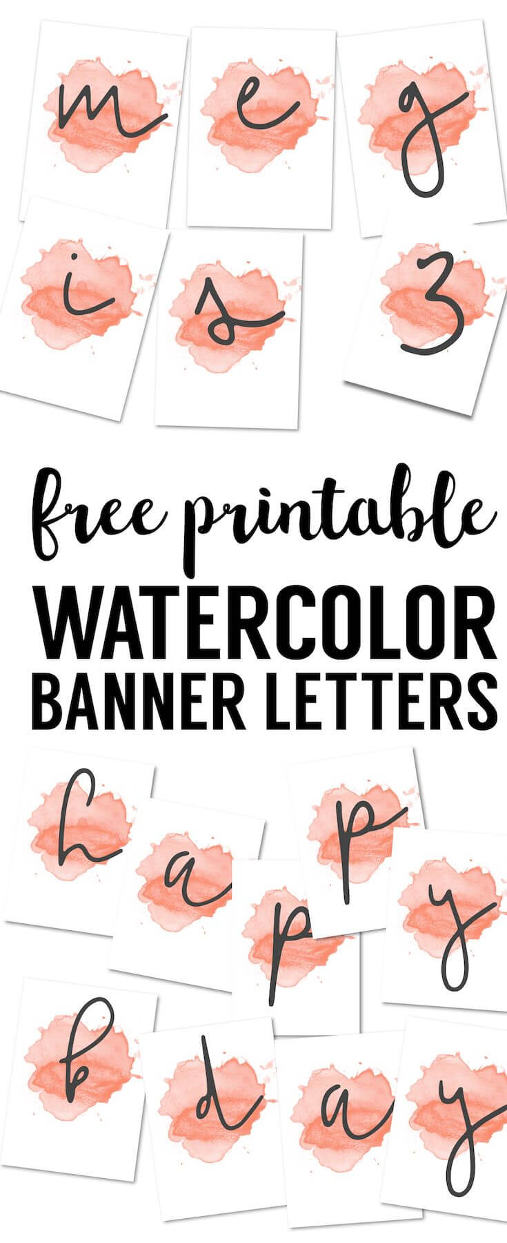 Coral Watercolor Banner Free Printable | Free Printables Regarding Free Bridal Shower Banner Template