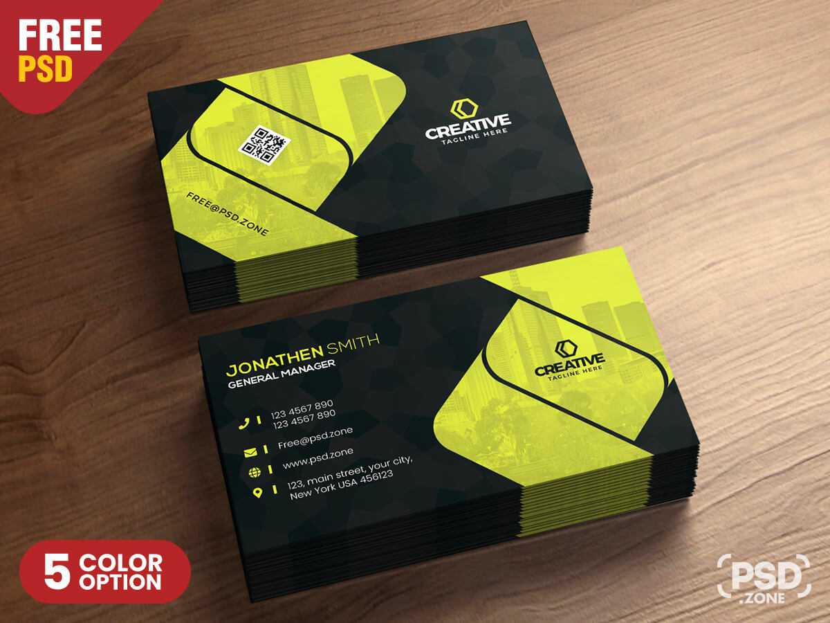 Corporate Business Card Design Psd – Psd Zone With Regard To Psd Visiting Card Templates