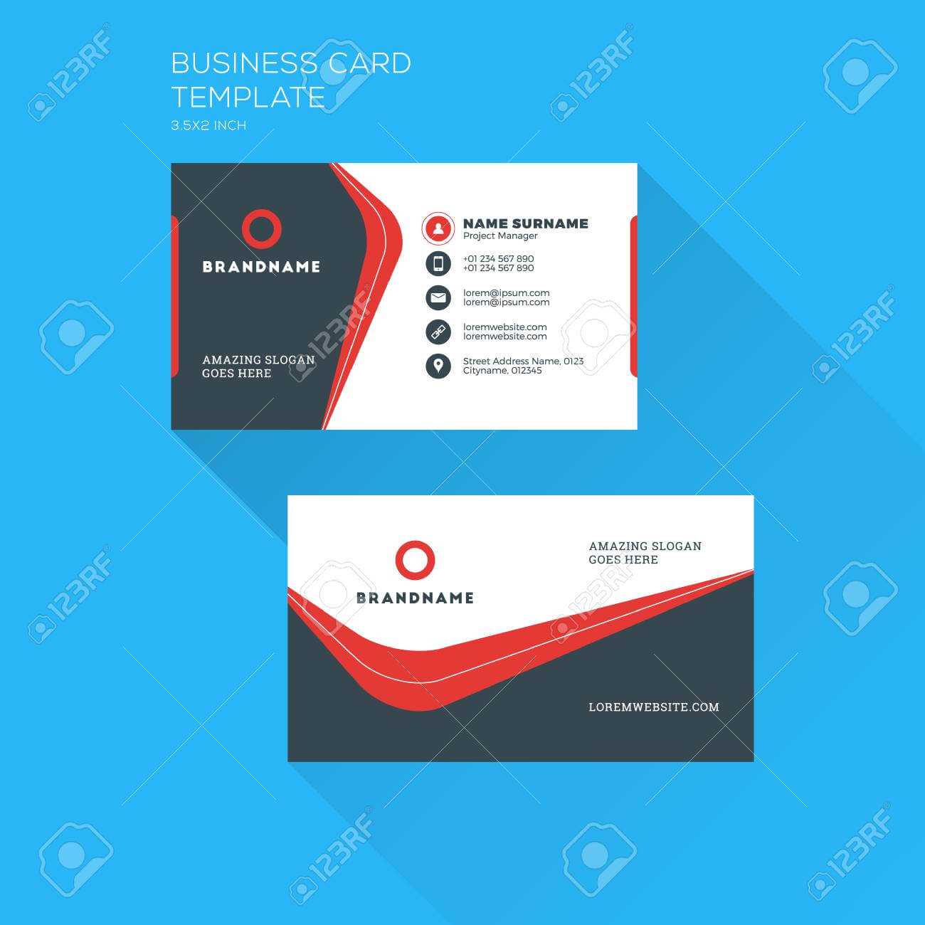 Corporate Business Card Print Template. Personal Visiting Card.. Throughout Free Personal Business Card Templates