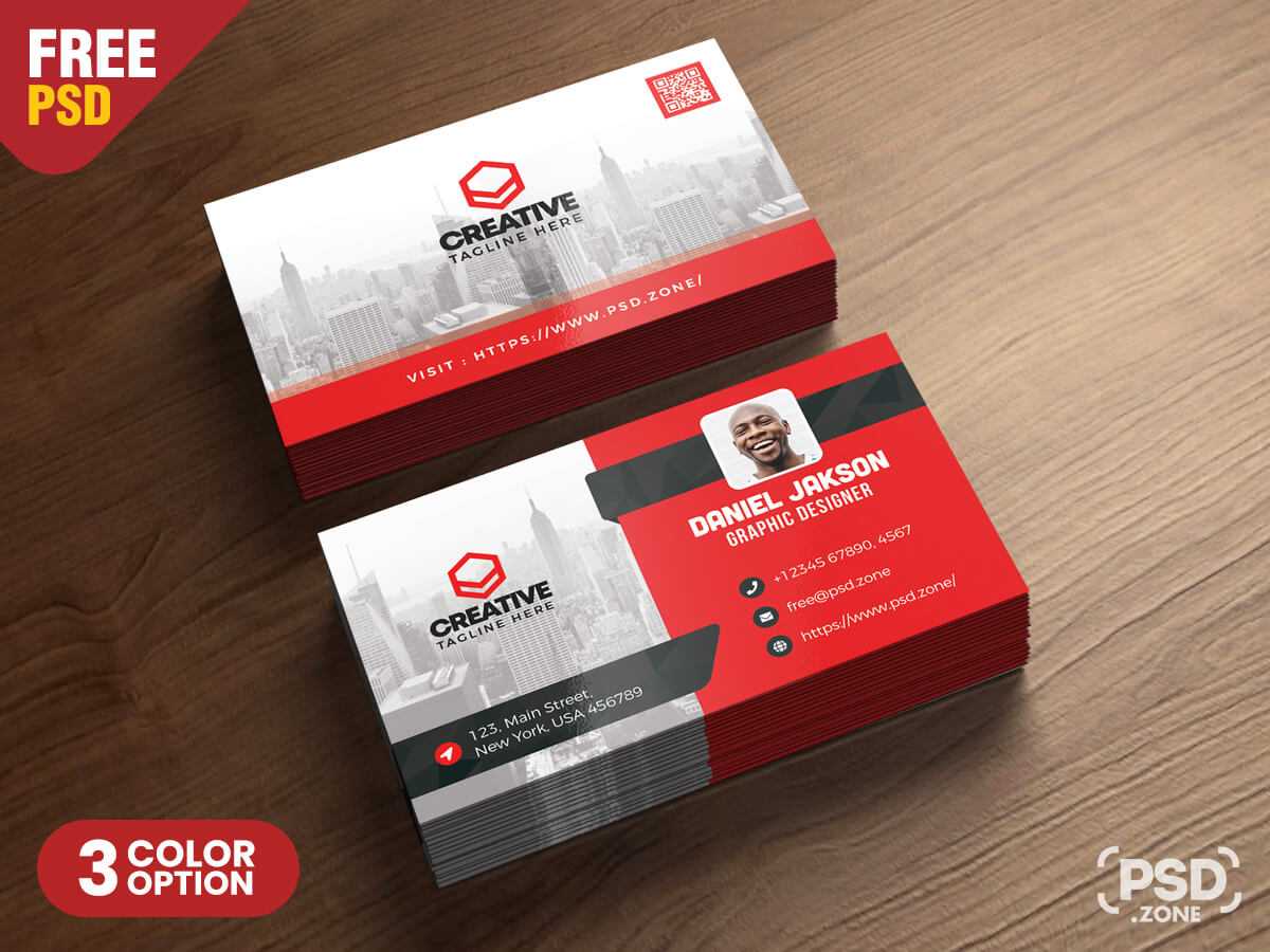 Corporate Business Card Psd Template – Psd Zone With Calling Card Psd Template