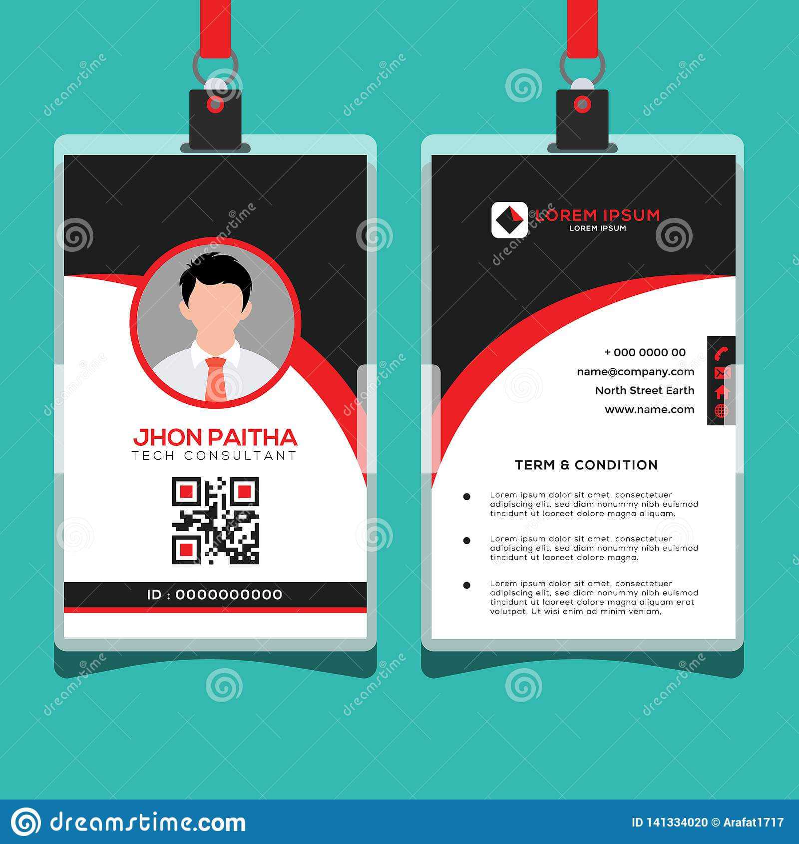 Corporate Id Card Design Template Stock Vector Regarding Company Id Card Design Template