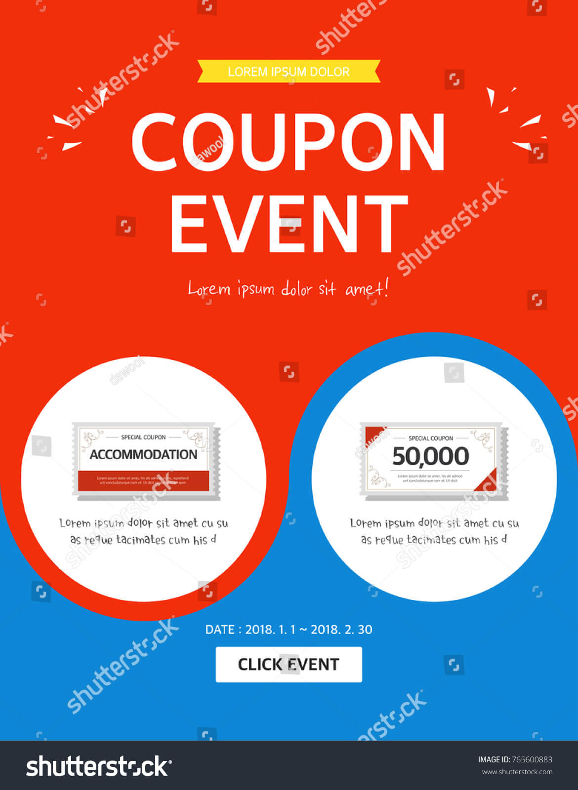 Coupon Event Banner Template Stock Vector (Royalty Free Throughout Event Banner Template