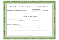 Course Completion Certificate Template | Certificate Of for Template For Training Certificate