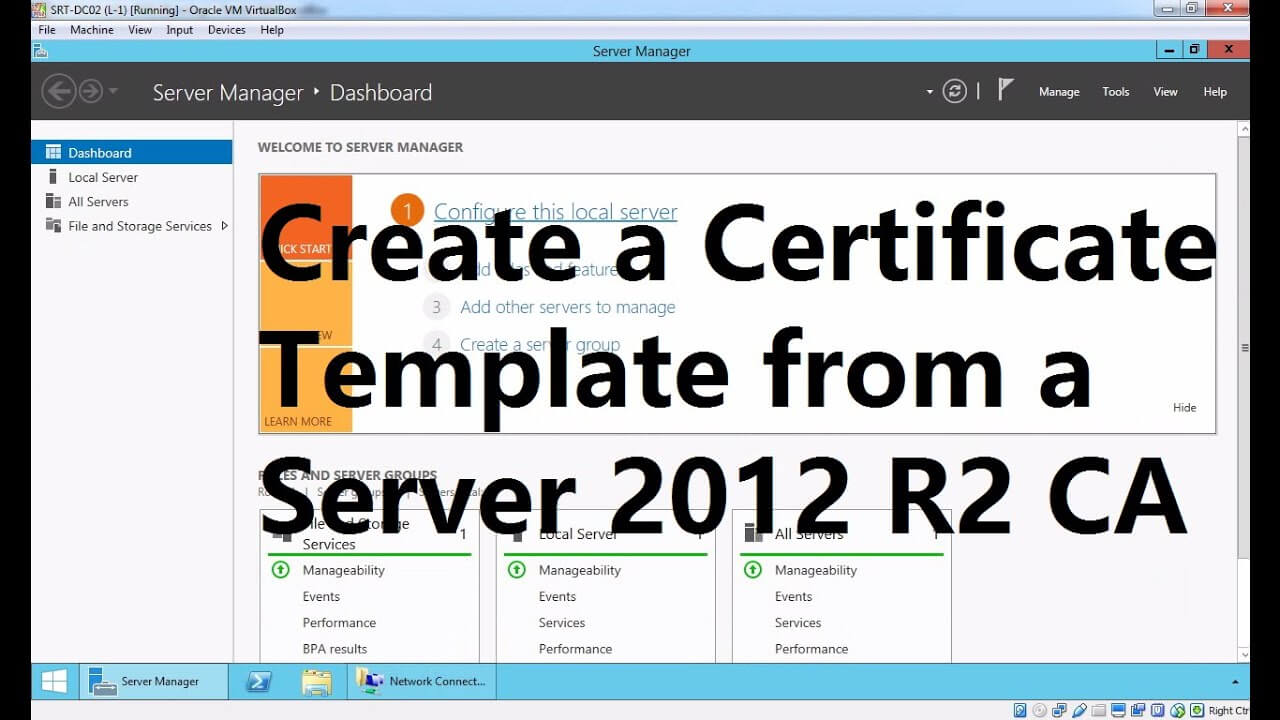 Create A Certificate Template From A Server 2012 R2 Certificate Authority For Domain Controller Certificate Template