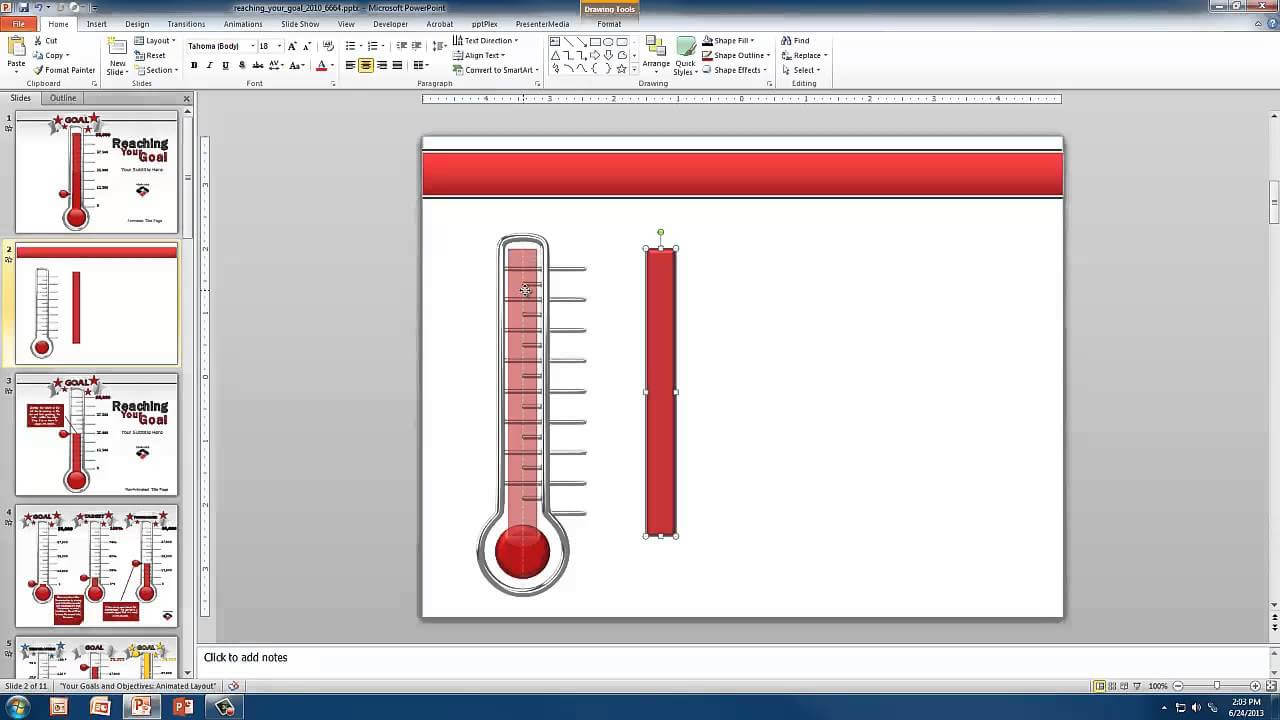 Create A Custom Thermometer For Thermometer Powerpoint Template