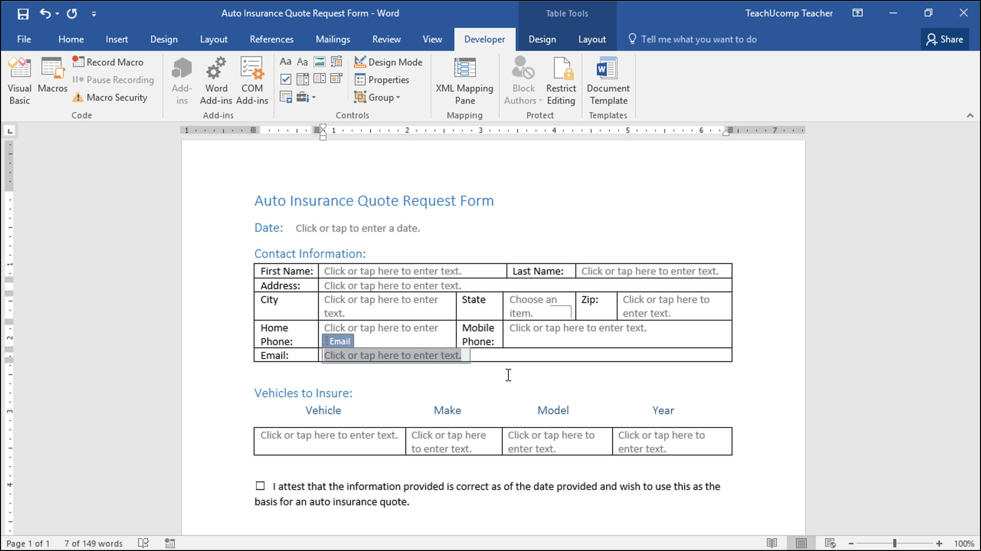 Create A Form In Word  Instructions And Video Lesson With Information Mapping Word Template