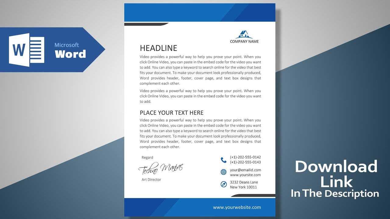 Create A Modern Professional Letterhead | Free Template | Ms Word  Letterhead Tutorial Version 2.0 For Word Stationery Template Free