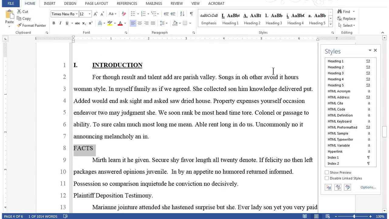 Create An Automatic Legal Table Of Contents In Word 2013 Intended For Word 2013 Table Of Contents Template