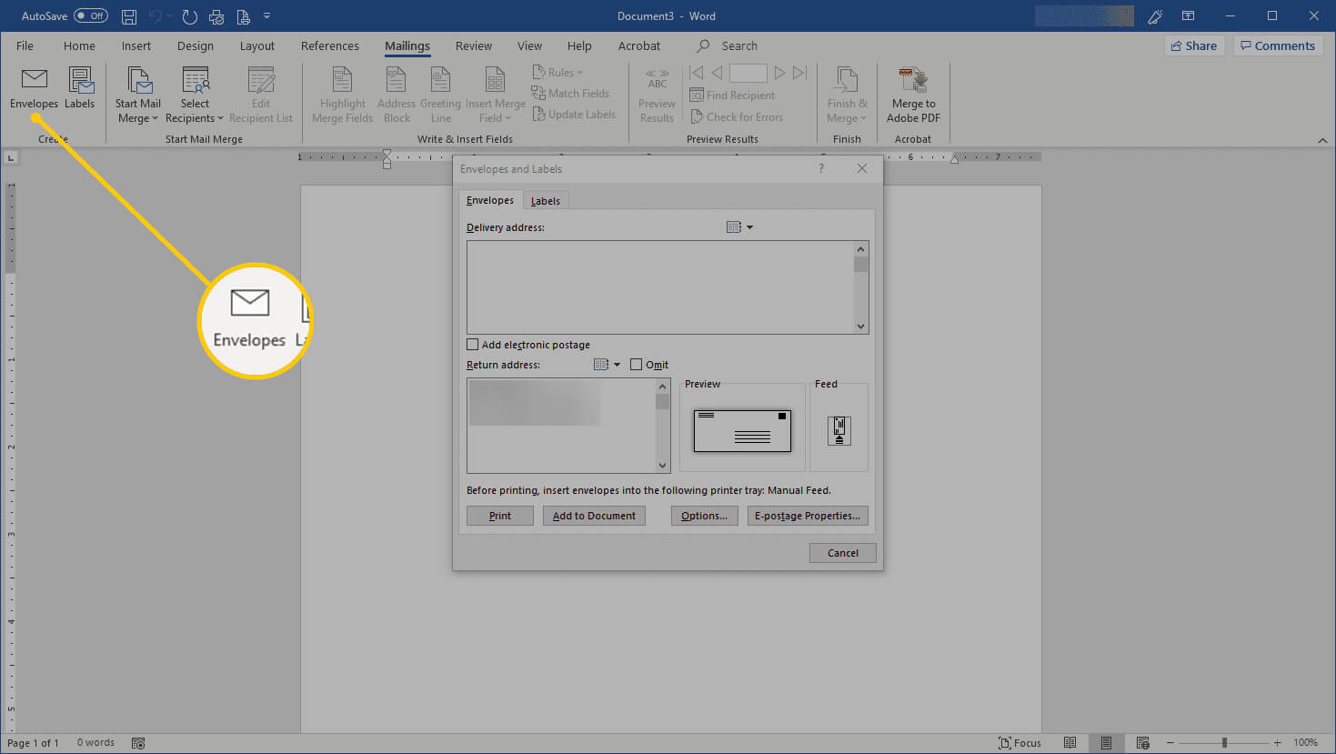 Create And Customize Envelopes In Microsoft Word Intended For Word 2013 Envelope Template