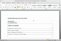 Creating A Table Of Contents In A Word Document - Part 1 intended for Contents Page Word Template