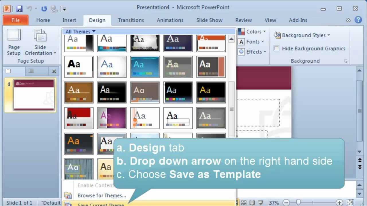 Creating And Setting A Default Template Or Theme In Powerpoint Pertaining To Save Powerpoint Template As Theme