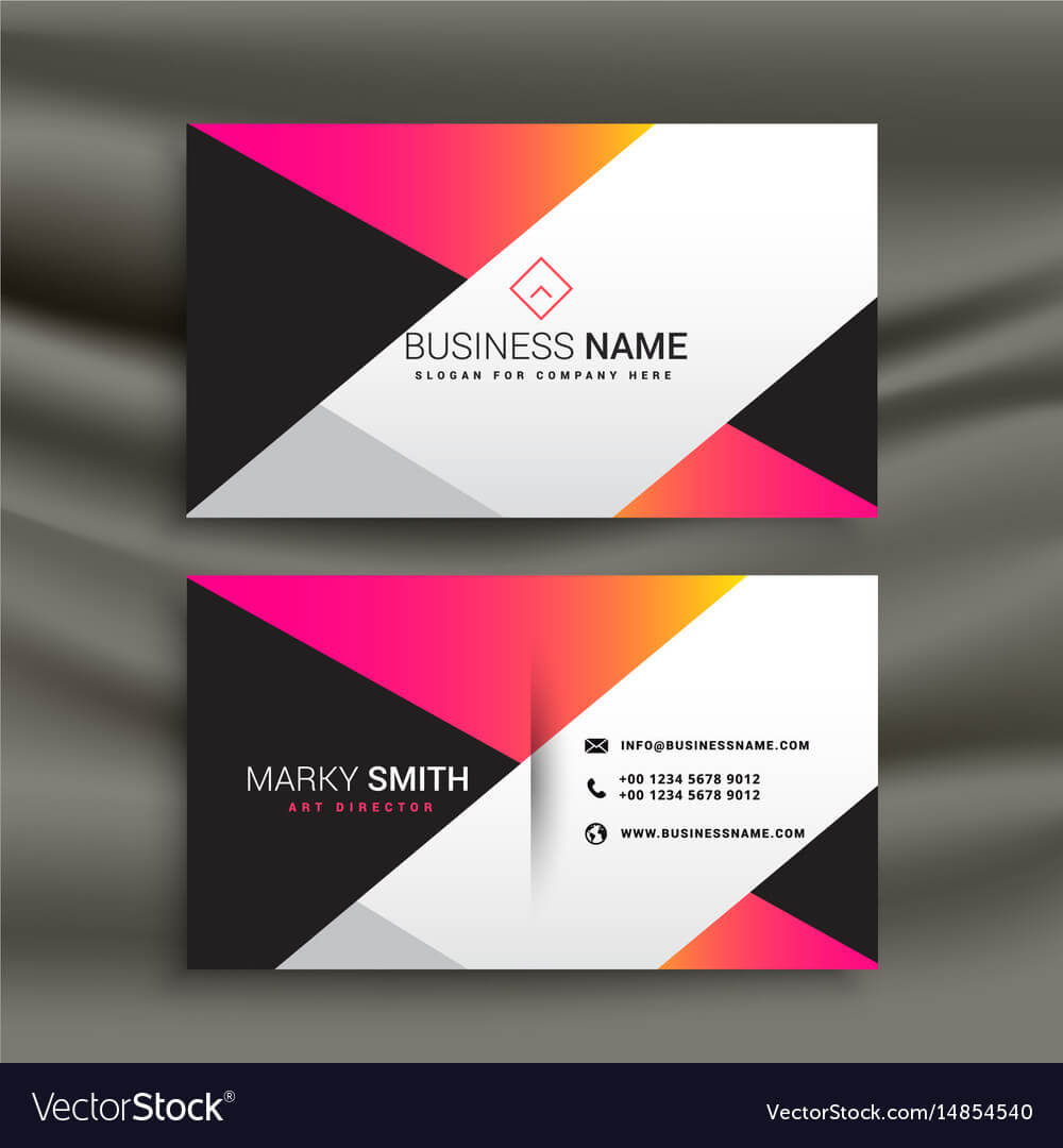 Creative Bright Business Card Design Template Sample Calling With Regard To Call Card Templates