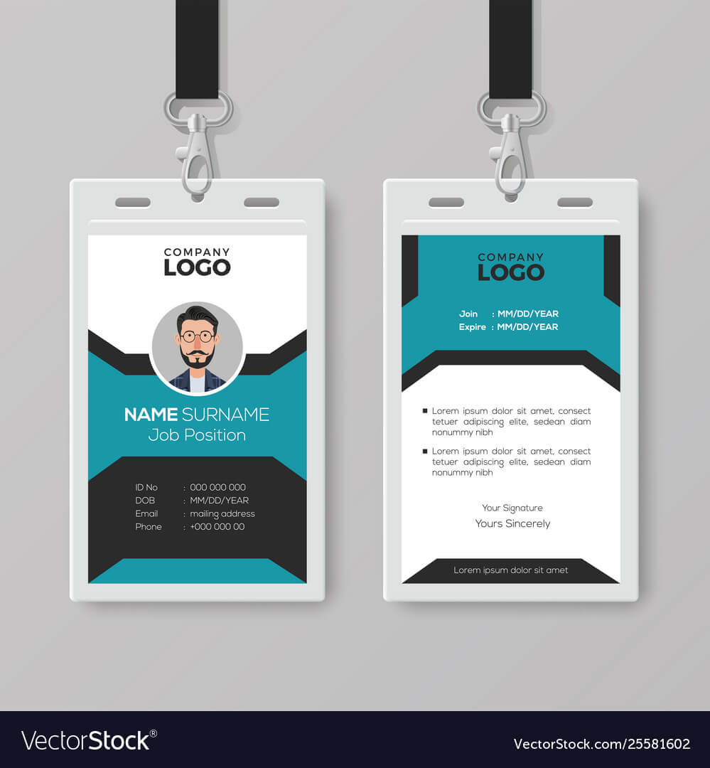 Creative Employee Id Card Template Regarding Template For Id Card Free Download