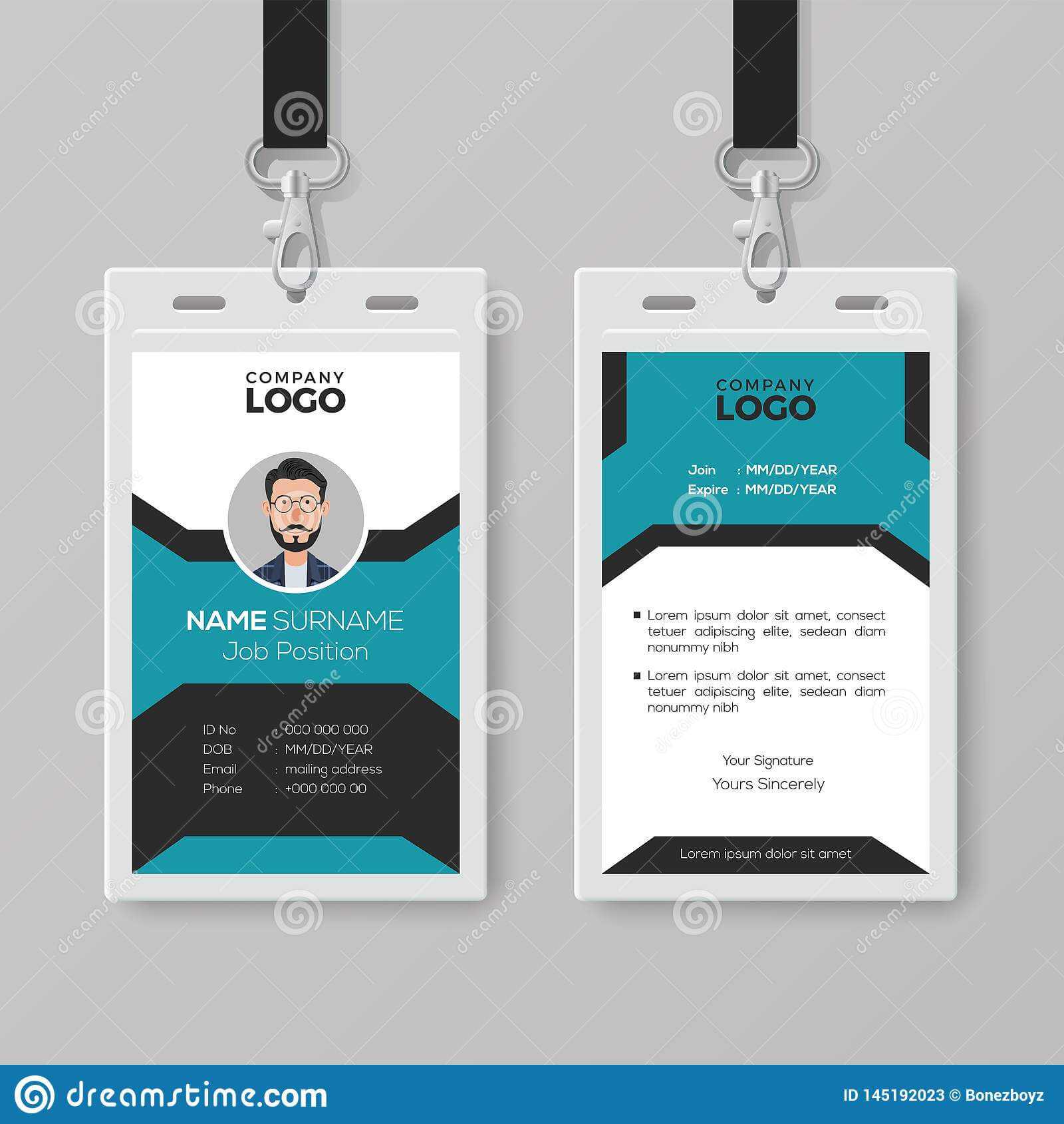 Creative Employee Id Card Template Stock Vector In Pvc Id Card Template