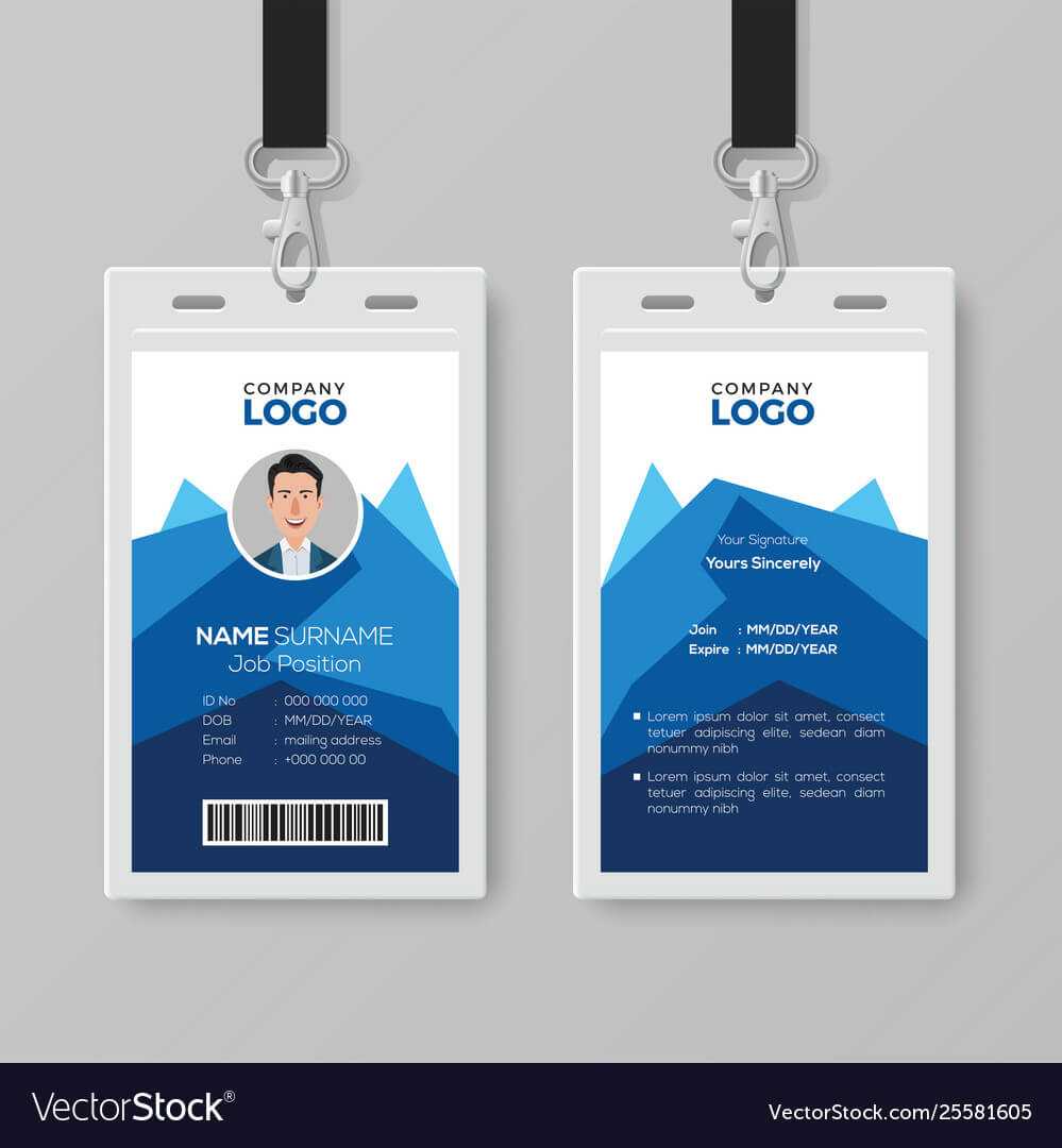 Creative Id Card Template With Abstract Blue Regarding Id Card Template Ai