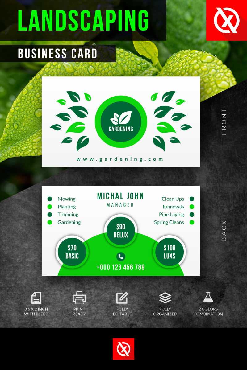 Creative Landscaping Business Card Corporate Identity Template Inside Landscaping Business Card Template