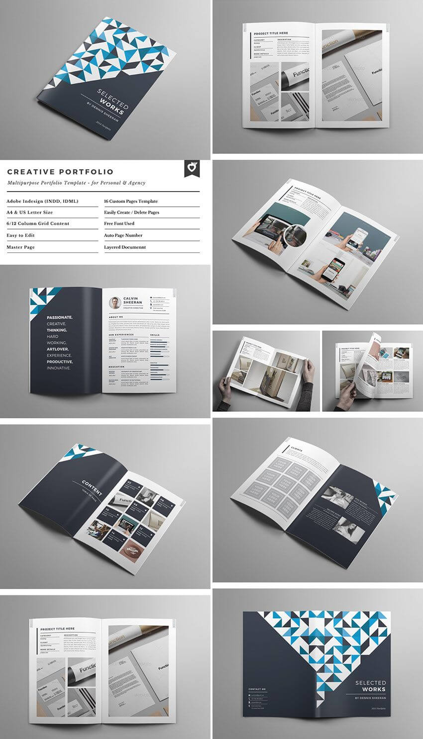Creative Portfolio Brochure Indd | Resumes And Portfolio With Regard To Adobe Indesign Brochure Templates