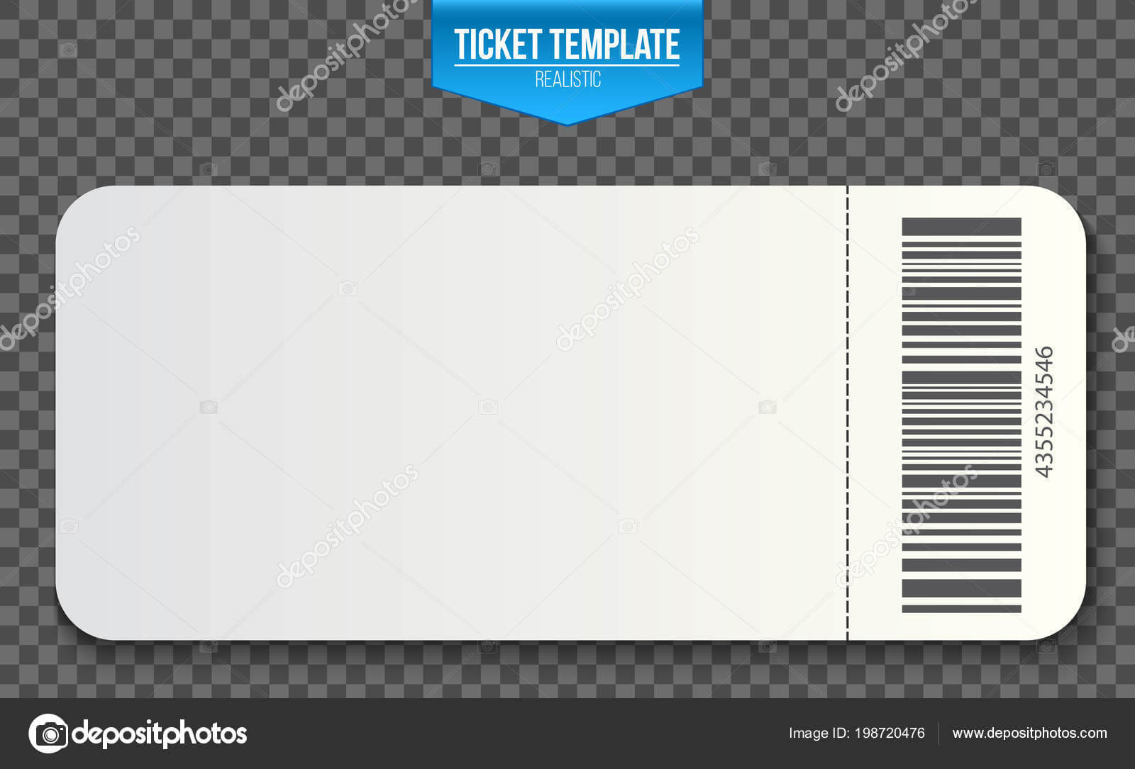 Creative Vector Illustration Of Empty Ticket Template Mockup Inside Blank Train Ticket Template