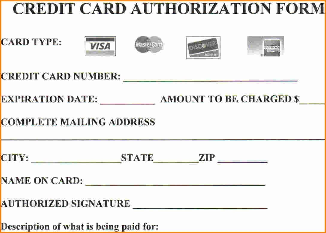 Credit Card Authorization Form Template | Template Business For Authorization To Charge Credit Card Template