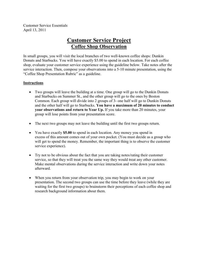 Customer Service Project In Starbucks Powerpoint Template