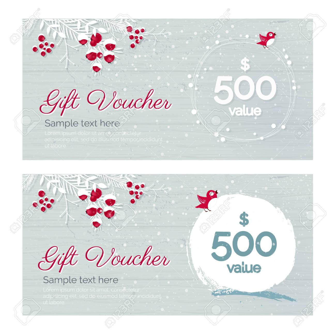 Cute Hand Drawn Christmas Gift Voucher Coupon Discount. Gift.. Within Merry Christmas Gift Certificate Templates
